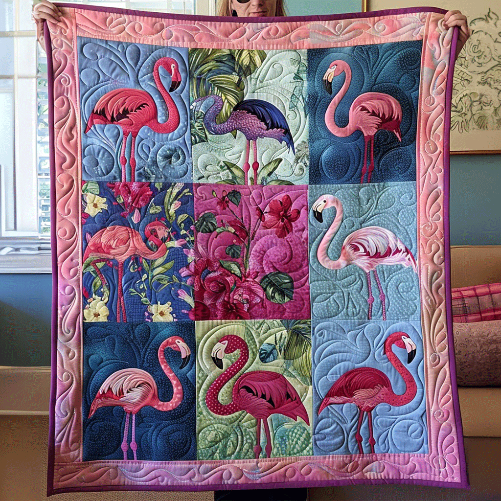 Flamingo Quiltat Överkast